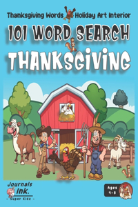 Thanksgiving Word Search Book for Kids Ages 4-8