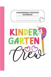 Handwriting Practice Notebook - Kindergarten Crew