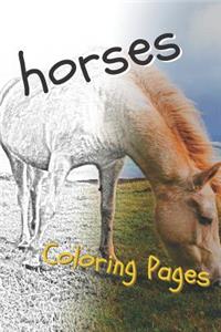 Horses Coloring Sheets: Beautiful Drawings for Adults Relaxation and for Kids