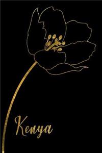 Kenya: Personalized Writing Journal for Women - Elegant Black and Gold