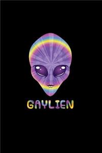 Gaylien: Lined Journal - Gaylien Gay Alien Black Funny LGBT Space Alien Lover Gift - Black Ruled Diary, Prayer, Gratitude, Writing, Travel, Notebook For Men 