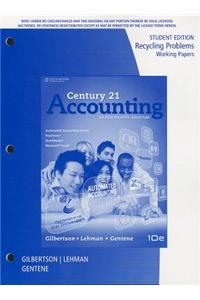 Recycling Problems Working Papers, Student Edition for Gilbertson/Lehman's Century 21 Accounting: Multicolumn Journal, 10th