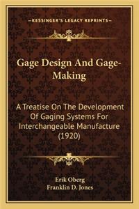 Gage Design and Gage-Making