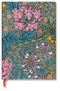 Paperblanks Morris Pink Honeysuckle William Morris Hardcover Ultra Lined Elastic Band Closure 144 Pg 120 GSM