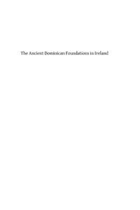 The Ancient Dominican Foundations in Ireland
