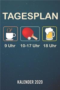 Tagesplan Tischtennis Kalender 2020