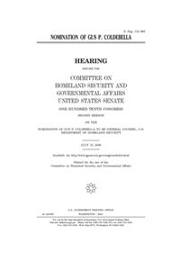 Nomination of Gus P. Coldebella