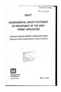 Draft Environmental Impact Statement Us Department of the Army