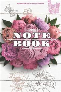 Peonies and Butterflies Notebook