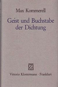 Geist Und Buchstabe Der Dichtung