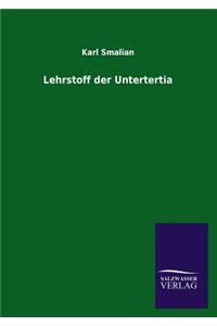 Lehrstoff der Untertertia