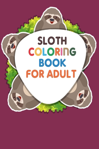 Sloth Coloring Book For Adult