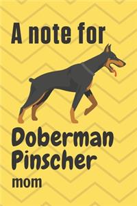 note for Doberman Pinscher mom