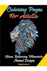 Coloring Pages For Adults Stress Relieving Mandala Animal Designs