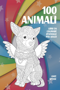 Libri da colorare Zentangle per adulti - Linee spesse - 100 Animali