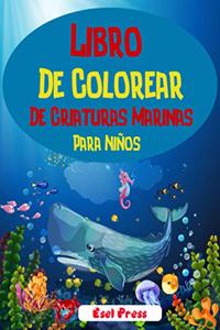 Libro De Colorear De Criaturas Marinas Para Niños