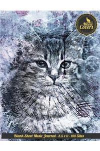 Meow Covers Blank Sheet Music Journal - 8.5 X 11 - 100 Sites