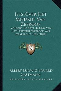 Iets Over Het Misdrijf Van Zeeroof