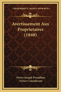Avertissement Aux Proprietaires (1848)