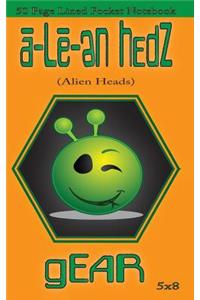 a-Le-en Hedz (Alien Heads) gEAR 50 Page Lined Pocket Notebook