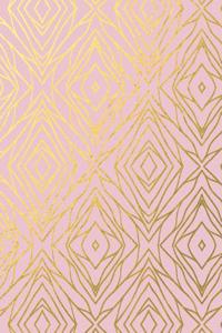 Gold Foil Dusty Pink Geometric Pattern Notebook