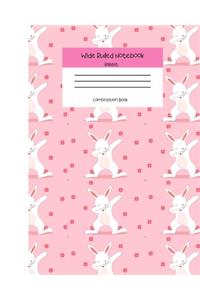 Wide Ruled Rabbit Notebook Composition Book