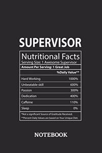 Nutritional Facts Supervisor Awesome Notebook