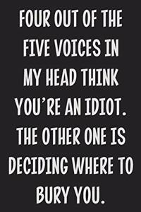 Four Out of the Five Voices in My Head Think You're an Idiot. The Other One is Deciding Where to Bury You.