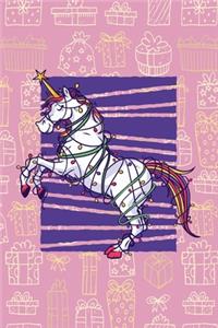 Funny Christmas Unicorn - Journal Journal Lined about A5 FORMAT - notepad for school and work. Christmas theme, Unicorn, magic, mythical