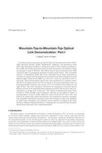Mountain-Top-To-Mountain-Top Optical Link Demonstration. Part 1