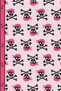 Pink Pirate Girl Skulls and Bones Art Sketchbook Journal