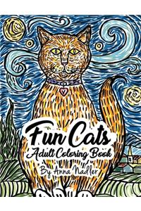 Fun Cats Adult Coloring Book
