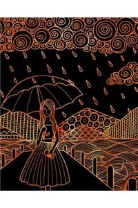 Journal Notebook Watercolor Girl In The Rain 5