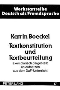 Textkonstitution Und Textbeurteilung