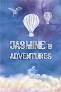 Jasmine's Adventures: A Softcover Personalized Keepsake Journal for Baby, Cute Custom Diary, Unicorn Writing Notebook with Lined Pages