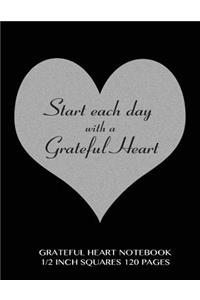 Grateful Heart Notebook 1/2 inch squares 120 pages