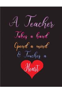A teacher takes a hand