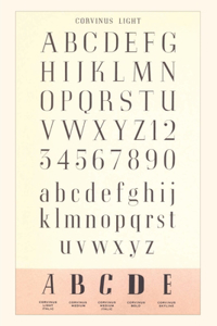 Vintage Journal Font Sample Chart, Corvinus
