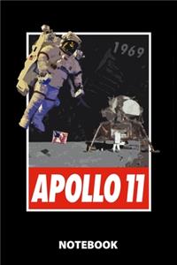 Apollo 11 Notebook: 100 Lined Pages - 6X9 Inches - Sketchbook - Diary - Journal - For Men And Women - Christmas Or Birthday Gift For Him And Her - Funny Gift Idea - For