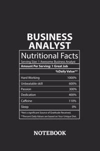 Nutritional Facts Business Analyst Awesome Notebook: 6x9 inches - 110 graph paper, quad ruled, squared, grid paper pages - Greatest Passionate working Job Journal - Gift, Present Idea