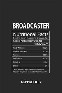 Nutritional Facts Broadcaster Awesome Notebook