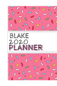 Blake: : 2020 Personalized Planner: One page per week: Pink sprinkle design