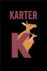 Karter: Animals Coloring Book for Kids, Weekly Planner, and Lined Journal Animal Coloring Pages. Personalized Custom Name Initial Alphabet Christmas or Birt