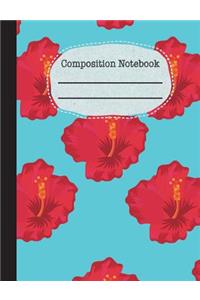 Hibiscus Composition Notebook - 5x5 Graph Paper
