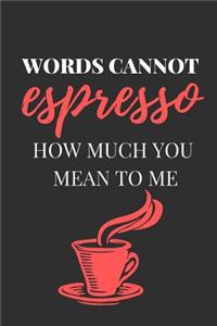 Words Cannot Espresso How Much You Mean to Me