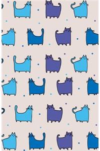Journal Notebook For Cat Lovers - Funny Cat Pattern The Blues