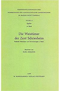 Die Weistumer Der Zent Schriesheim