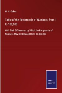 Table of the Reciprocals of Numbers, from 1 to 100,000