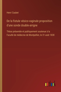 De la fistule vésico-vaginale proposition d'une sonde double-airigne