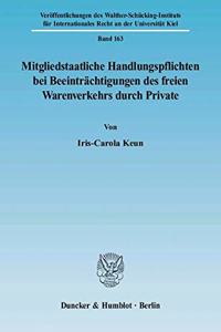 Mitgliedstaatliche Handlungspflichten Bei Beeintrachtigungen Des Freien Warenverkehrs Durch Private